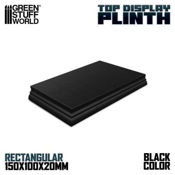 Деревʼяна підставка для мініатюр Green Stuff World: Rectangular Top Display Plinth 15x10 cm Black