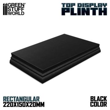 Деревʼяна підставка для мініатюр Green Stuff World: Rectangular Top Display Plinth 22x15 cm Black