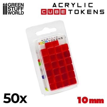 Набір акрилових жетонів Green Stuff World: Red Acrylic Cube Tokens