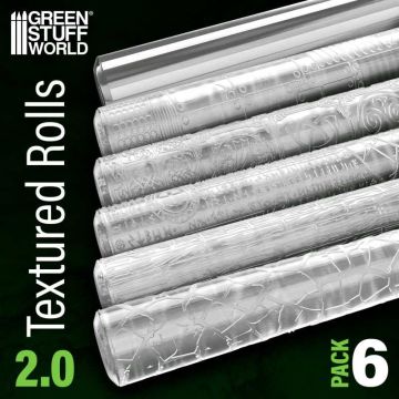 Набір текстурних валиків Green Stuff World: Rolling Pins Textured Rolls - PACK v2.0