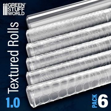 Набір текстурних валиків Green Stuff World: Rolling Pins Textured Rolls - PACK v1.0