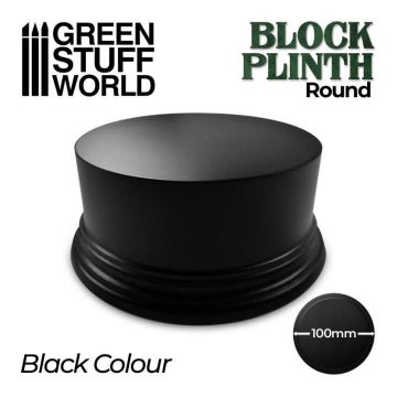 Деревʼяна підставка для мініатюр Green Stuff World: Round Block Plinth 10cm - Black