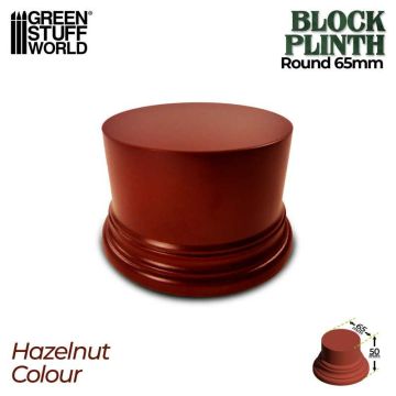 Деревʼяна підставка для мініатюр Green Stuff World: Round Block Plinth 6.5 cm - Hazelnut Brown