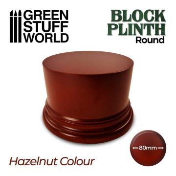 Деревʼяна підставка для мініатюр Green Stuff World: Round Block Plinth 8cm - Hazelnut