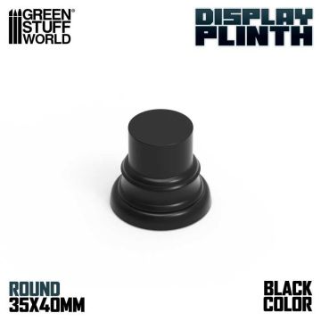 Деревʼяна підставка для мініатюр Green Stuff World: Round Display Plinth 3.5 cm - Black