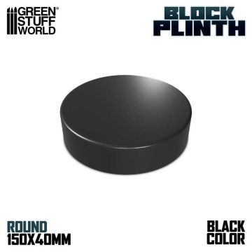 Деревʼяна підставка для мініатюр Green Stuff World: Round Plinth 15 cm - Black