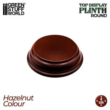 Деревʼяна підставка для мініатюр Green Stuff World: Round Wood display bases 4x4 cm - Hazelnut