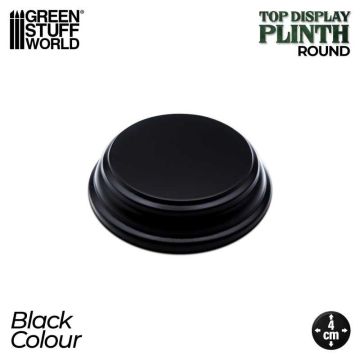 Деревʼяна підставка для мініатюр Green Stuff World: Round Wood display bases 4x4 cm - Black
