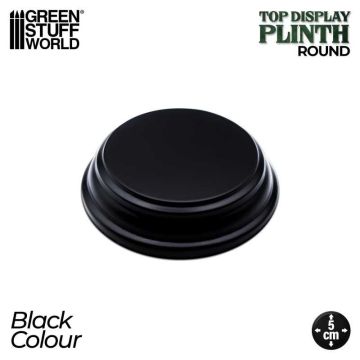 Деревʼяна підставка для мініатюр Green Stuff World: Round Wood display bases 5x5 cm - Black