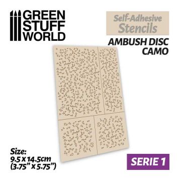 Самоклеючий трафарет Green Stuff World: Self-Adhesive Stencils - Ambush Disc Camo