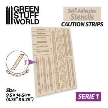 Самоклеючий трафарет Green Stuff World: Self-Adhesive Stencils - Caution Strips