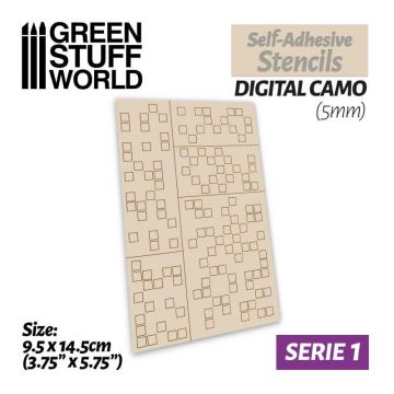 Самоклеючий трафарет Green Stuff World: Self-Adhesive Stencils - Digital Camo