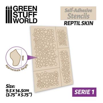Самоклеючий трафарет Green Stuff World: Self-Adhesive Stencils - Reptil Skin