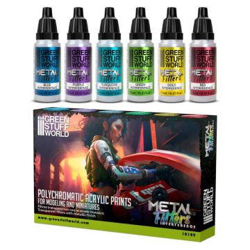 Набір акрилових фарб Green Stuff World Metal Filters Paint: Interference Colours Set 