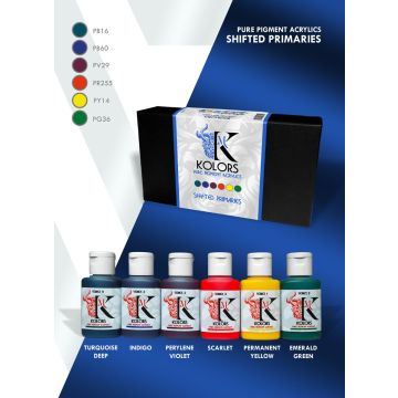 Набір акрилових фарб Kimera Kolors: Pure Pigments Expansion Set 2: Shifted Primaries (6х30 ml)