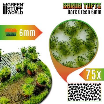Пучки квітів Green Stuff World: Shrub Tufts 6mm Self-Adhesive - Dark Green