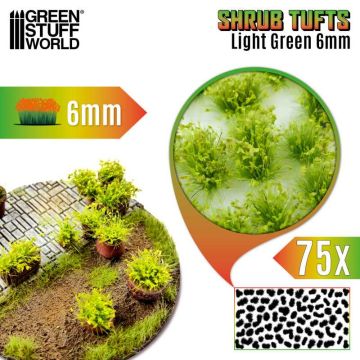Пучки квітів Green Stuff World: Shrub Tufts 6mm Self-Adhesive - Light Green