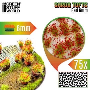 Пучки квітів Green Stuff World: Shrub Tufts 6mm Self-Adhesive - Red