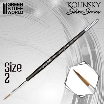 Пензлик Green Stuff World: Silver Series Kolinsky Brush - Size 2