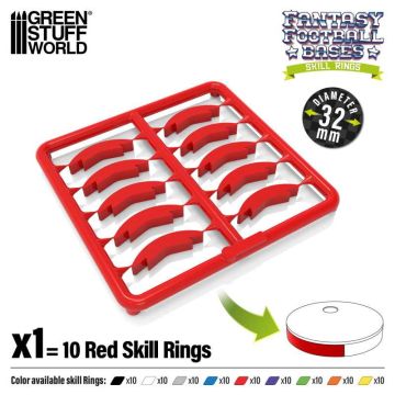 Набір кілець для підставок Green Stuff World: Skill Ring 32mm Red