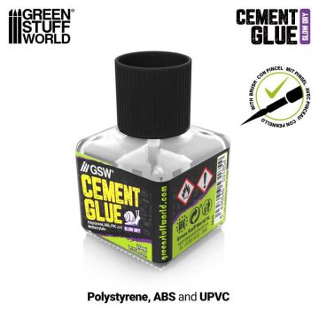 Клей з уповільненим висиханням для пластику Green Stuff World: Slow Cement Glue For Plastics 40ml