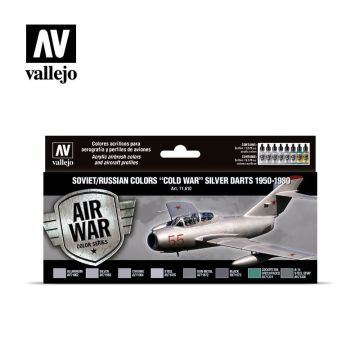 Набір акрилових фарб Vallejo: Model Air: soviet/russian colors “Cold War” Silver Darts 1950-1980