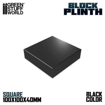 Деревʼяна підставка для мініатюр Green Stuff World: Square Plinth 10x10 cm - Black