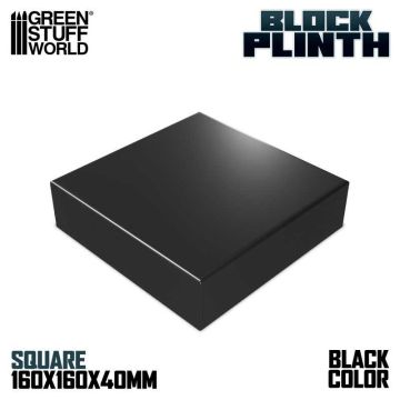 Деревʼяна підставка для мініатюр Green Stuff World: Square Plinth 16x16 cm - Black