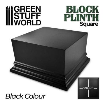 Деревʼяна підставка для мініатюр Green Stuff World: Square Top Display Plinth 10x10cm - Black