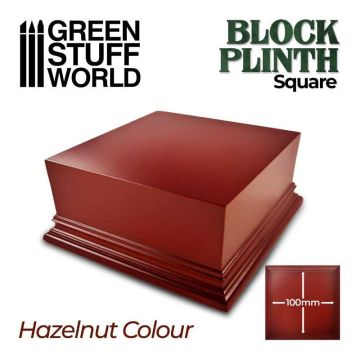 Деревʼяна підставка для мініатюр Green Stuff World: Square Top Display Plinth 10x10cm - Hazelnut Brown