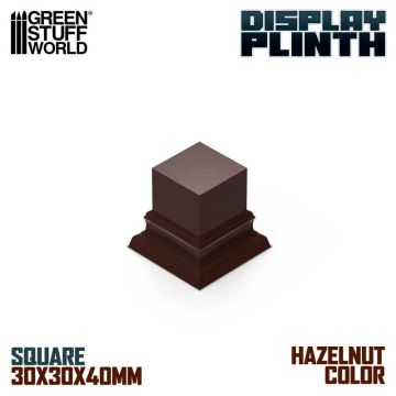 Деревʼяна підставка для мініатюр Green Stuff World: Square Top Display Plinth 3x3 cm - Hazelnut Brown