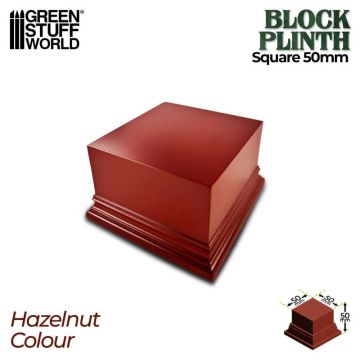 Деревʼяна підставка для мініатюр Green Stuff World: Square Top Display Plinth 5x5 cm - Hazelnut Brown