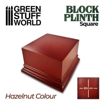 Деревʼяна підставка для мініатюр Green Stuff World: Square Top Display Plinth 8x8 cm - Hazelnut Brown