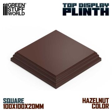 Деревʼяна підставка для мініатюр Green Stuff World: Square Wood Display Bases 10x10 cm - Hazelnut Brown