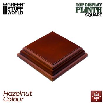 Деревʼяна підставка для мініатюр Green Stuff World: Square Wood display bases 4x4 cm - Hazelnut