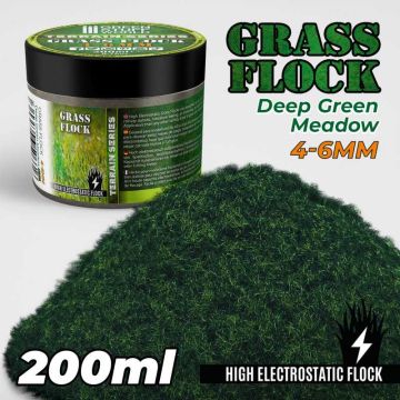 Статична трава (Флок) Green Stuff World: Static Grass Flock 4-6mm - Deep Green Meadow - 200 ml