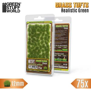 Пучки трави Green Stuff World: Static Grass Tufts 12mm - Realistic Green