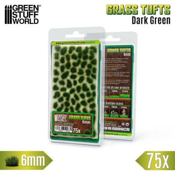 Пучки трави Green Stuff World: Static Grass Tufts 6 mm - Dark Green