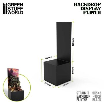 Деревʼяна підставка для мініатюр Green Stuff World: Straight Backdrop Plinths 5x5x5cm Black