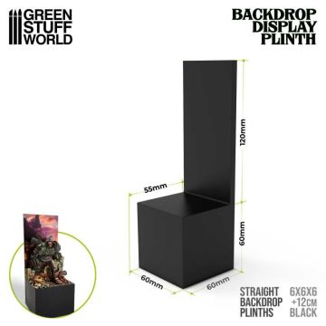 Деревʼяна підставка для мініатюр Green Stuff World: Straight Backdrop Plinths 6x6x6cm Black
