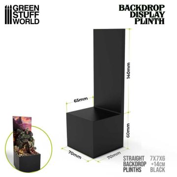 Деревʼяна підставка для мініатюр Green Stuff World: Straight Backdrop Plinths 7x7x6cm Black