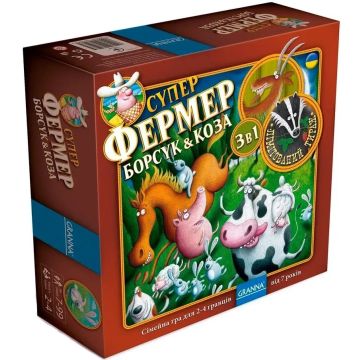Настільна гра Суперфермер 3 в 1 Борсук & Коза