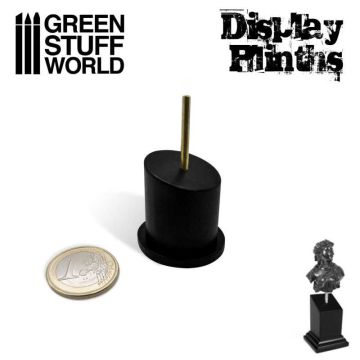 Деревʼяна підставка для бюстів Green Stuff World: Tapered Round Bust Plinth 2,5x2,5cm Black
