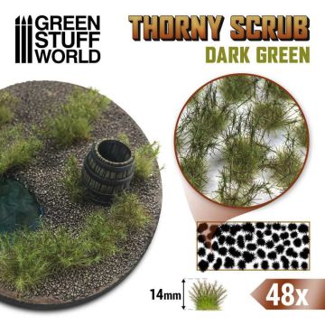 Пучки трави Green Stuff World: Thorny Scrubs - Dark Green 14mm