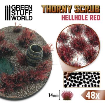 Пучки трави Green Stuff World: Thorny Scrubs - Hellhole Red 14mm