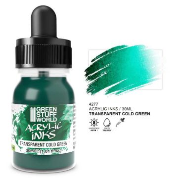 Акрилове чорнило Green Stuff World Acrylic Inks: Transparent Ink: Cold Green (30ml)