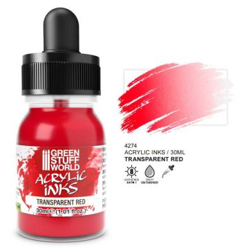 Акрилове чорнило Green Stuff World Acrylic Inks: Transparent Ink: Red (30ml)