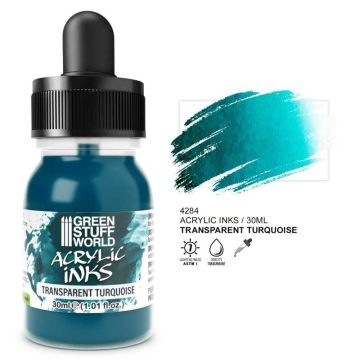 Акрилове чорнило Green Stuff World Acrylic Inks: Transparent Ink: Turquoise (30ml)