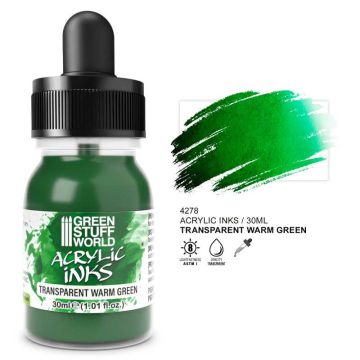 Акрилове чорнило Green Stuff World Acrylic Inks: Transparent Ink: Warm Green (30ml)