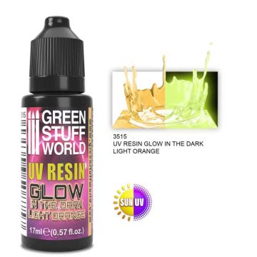 Ультрафіолетова смола Green Stuff World: Uv Resin 17ml Light Orange - Glow In The Dark